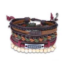 Fashion Hand Made Rope and Leather Bracelet Jewelry